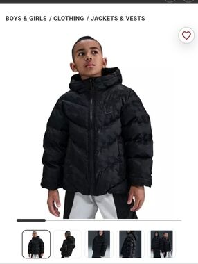 Kids' Black Puffer Jacket with Hood